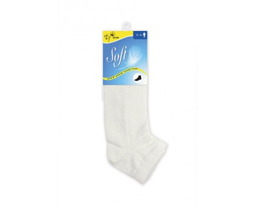 Pánské ponožky se zdravotním lemem nízké - bílé 39 - 42 Soft