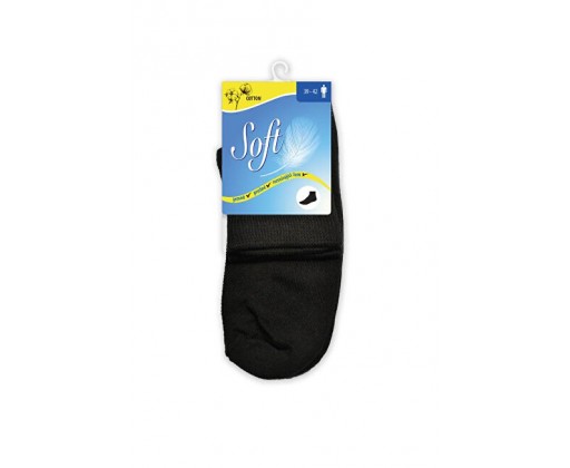 Pánské ponožky se zdravotním lemem střední - černé 39 - 42 Soft