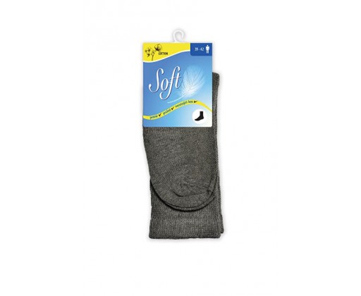 Pánské ponožky se zdravotním lemem vysoké - antracitové 39 - 42 Soft