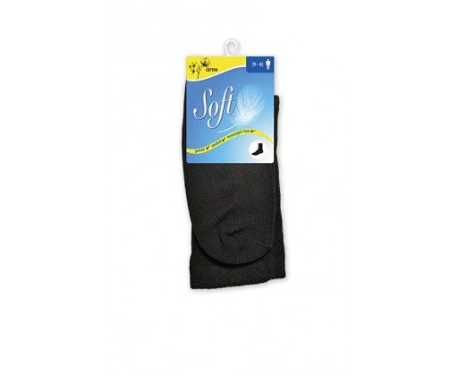 Pánské ponožky se zdravotním lemem vysoké - černé 43 - 46 Soft