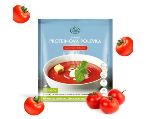 Proteinová rajčatová polévka s bazalkou na hubnutí 60 g Good Nature