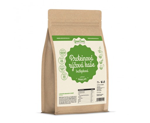 Proteinová rýžová kaše bezlepková vanilka 500 g GreenFood Nutrition