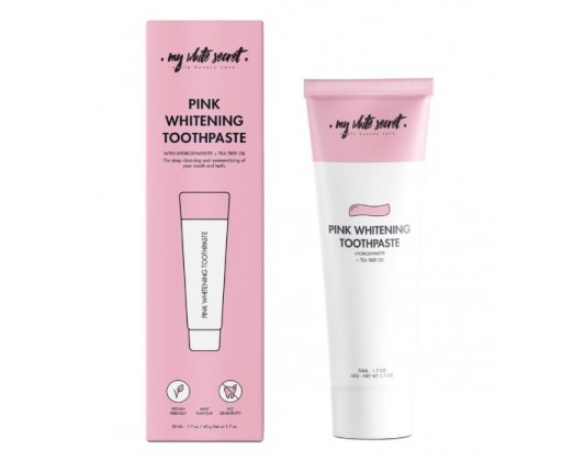 Remineralizující zubní pasta pro citlivé zuby s hydroxyapatitem (Pink Whitening Toothpaste) 50 ml My White Secret