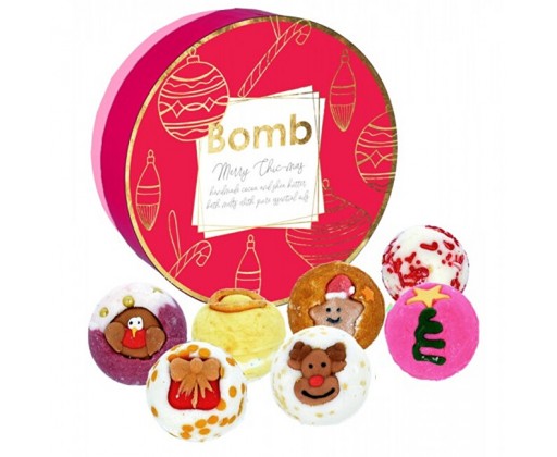 Sada krémových šumivých bomb v kartonové dóze Merry Chic Mas (Gift pack) Bomb Cosmetics