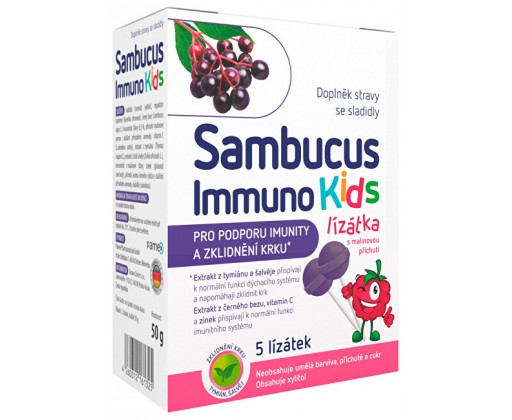 Sambucus Immuno Kids lízátka 5 ks Sambucus Immuno Kids