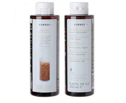 Šampon pro jemné vlasy Rice Proteins & Linden (Shampoo) 250 ml Korres