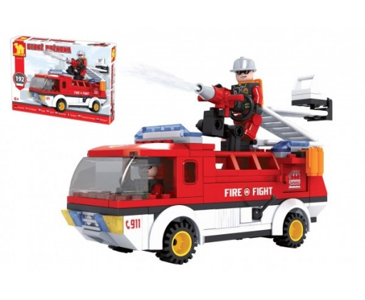 Stavebnice Dromader auto hasiči 192 dílků v krabici 35x25x5