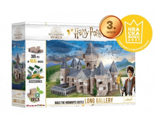 Stavějte z cihel Harry Potter - Dlouhá galerie stavebnice Brick Trick v krabici 40x27x9cm Trefl