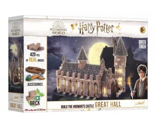 Stavějte z cihel Harry Potter - Velká síň stavebnice Brick Trick v krabici 40x27x9cm Trefl