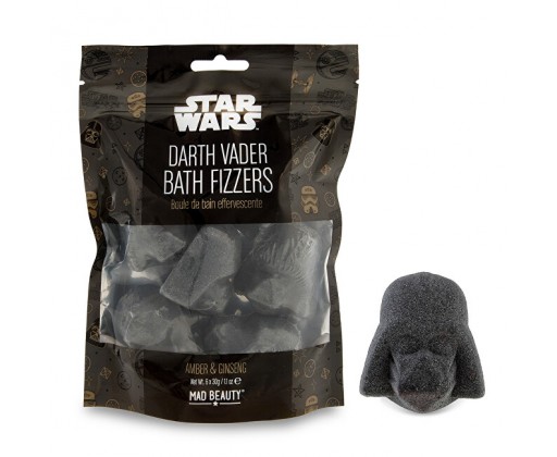 Šumivé bomby do koupele Star Wars Dart Vader (Bath Fizzers) 6 x 30 g Mad Beauty