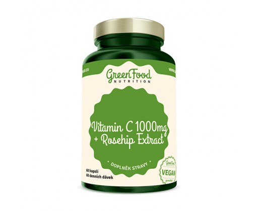 Vitamin C 1000 + Extrakt ze šípků 60 kapslí GreenFood Nutrition