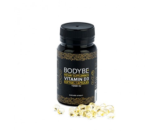 Vitamín D3 1000 IU (Softgel Capsules) 60 tablet BODYBE