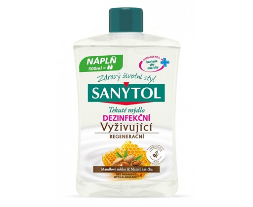 Vyživující dezinfekční mýdlo Mandlové mléko & Mateří kašička - náhradní náplň  500 ml Sanytol