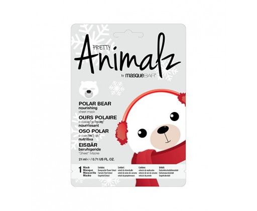 Vyživující plátýnková maska Animalz Polar Bear (Nourishing Sheet Mask) 21 ml masqueBAR