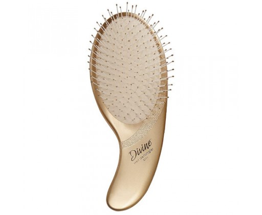 Zlatý kartáč na rozčesání mokrých vlasů s nylonovými štětinami Divine Wet Detangler Olivia Garden