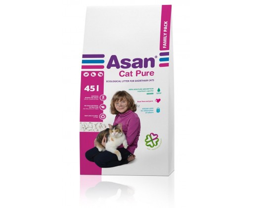 Asan Cat Pure eko-stelivo pro kočky a fretky 45l ASAN
