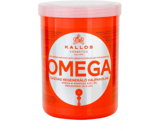Kallos regenerační maska na vlasy s omega-6 komplexem a makadamia olejem 1000 ml Kallos