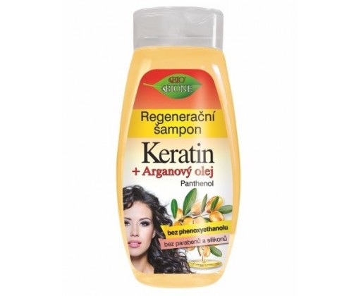Regenerační šampon Keratin + Arganový olej s panthenolem 400 ml Bione Cosmetics