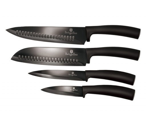 Sada nožů s nepřilnavým povrchem 4 ks Shiny Black Collection BERLINGERHAUS