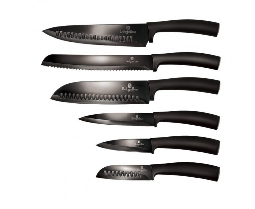 Sada nožů s nepřilnavým povrchem 6 ks Shiny Black Collection BERLINGERHAUS