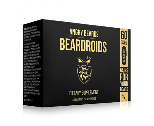 Vitamíny na podporu růstu vousů Beardoids (Dietary Supplement) 60 kapslí Angry Beards