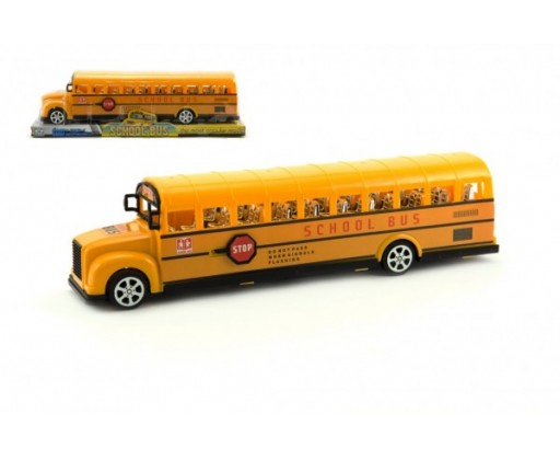 Autobus školní plast 30cm na setrvačník v blistru Teddies