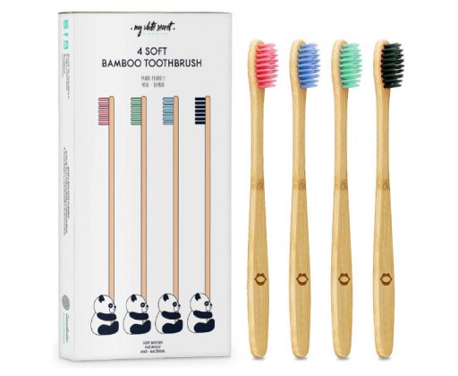 Bambusový zubní kartáček (Bamboo Toothbrush) 4 ks My White Secret