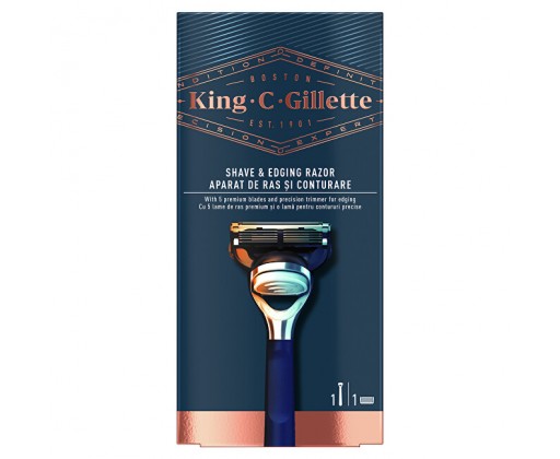 Holicí strojek King (Shave & Edging Razor) + 1 náhradní hlavice Gillette