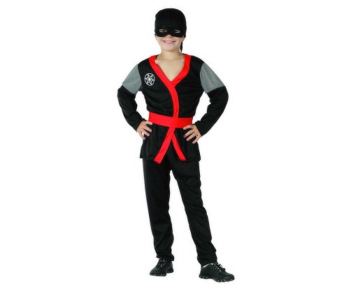 KARNEVAL Šaty Ninja černé vel. M (120-130cm) 5-9 let KOSTÝM _Ostatní 1_