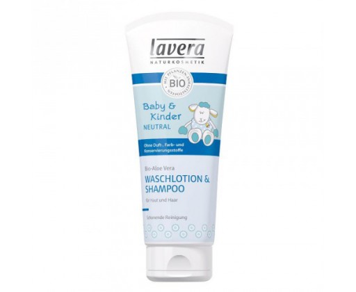 Lavera Baby & Kinder Neutral  vlasový a tělový šampon 200 ml Lavera