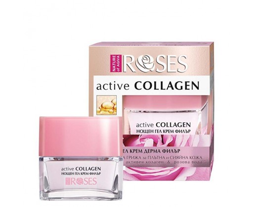 Noční gelový krém pro zralou pleť Roses Active Collagen (Wrinkle Filler Gel Cream) 30 ml ELLEMARE