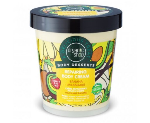 Organic Shop Obnovující tělový krém Body Desserts Banana Milkshake (Repairing Body Cream)  450 ml Organic Shop