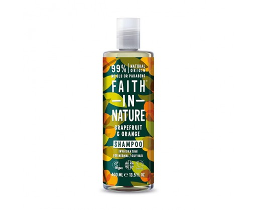 Povzbuzující přírodní šampon pro normální až mastné vlasy Grapefruit & pomeranč (Invigorating Shampoo) 400 ml Faith in Nature
