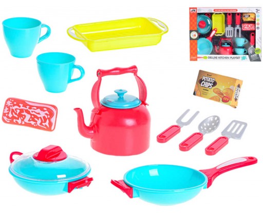 Set kuchyňský 13ks dětské barevné nádobí plast v krabici _Ostatní 1_