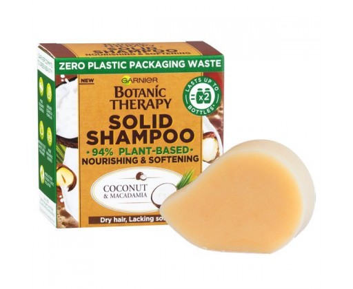 Vyživující a zjemňující tuhý šampon pro suché vlasy Botanic Therapy (Coconut & Macadamia Solid Shampoo) 60 g Garnier