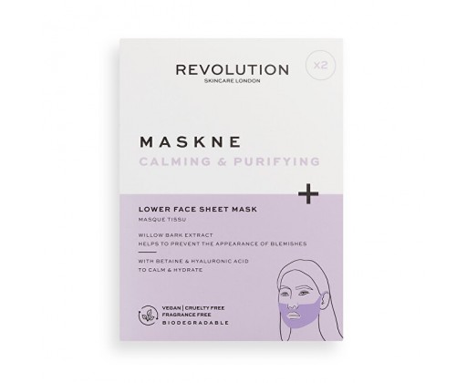 Zklidňující pleťová maska Maskne Calming & Purifying (Lower Face Sheet Mask) 2 ks Revolution Skincare