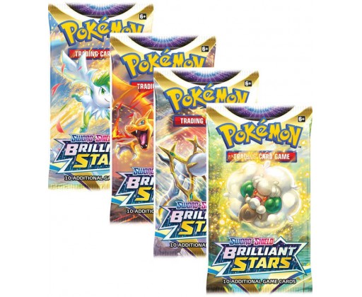 ADC Hra Pokémon TCG SWSH09 Brilliant Stars booster set 10 karet v sáčku HRAČKY