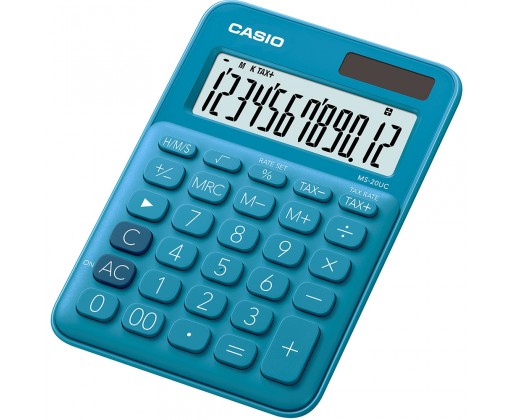 Casio MS 20 UC stolní kalkulačka displej 12 míst modrá Casio