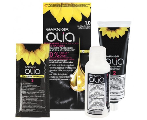 Garnier Permanentní olejová barva na vlasy bez amoniaku Olia 1.0 ultra černá Garnier