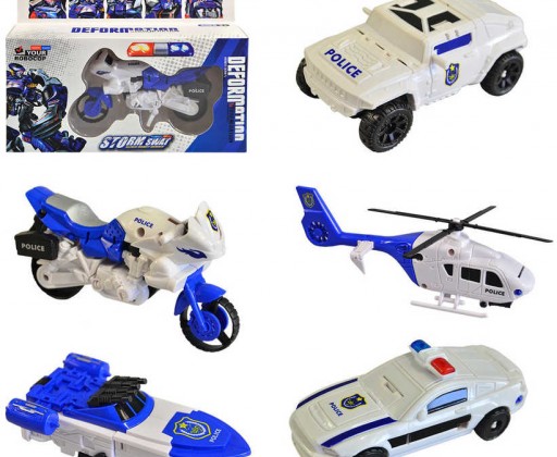 Transformer auto robot 2v1 s přeměnou policie 5 druhů plast _Ostatní 1_