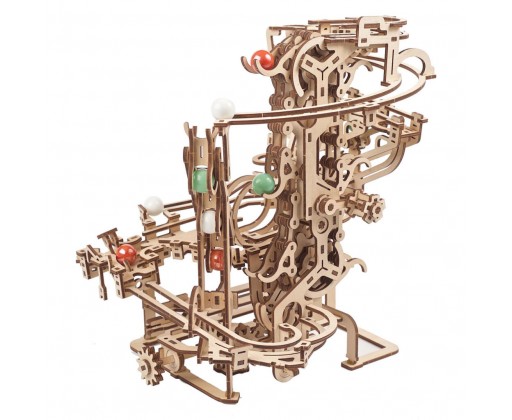 Ugears 3D dřevěné mechanické puzzle Kuličková dráha řetězová RAPPA