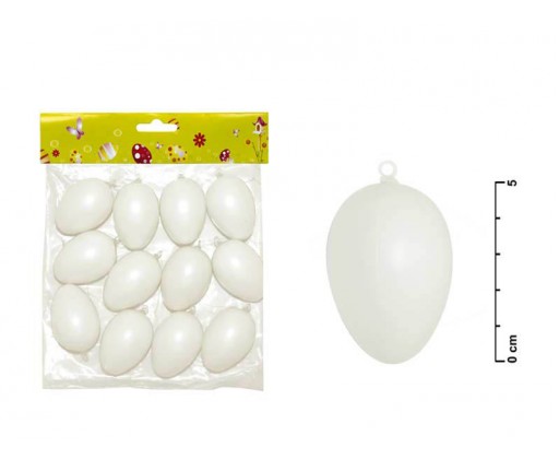Velikonoční plastová vejce - 60 mm / 12 ks - bílá MFP paper s.r.o.