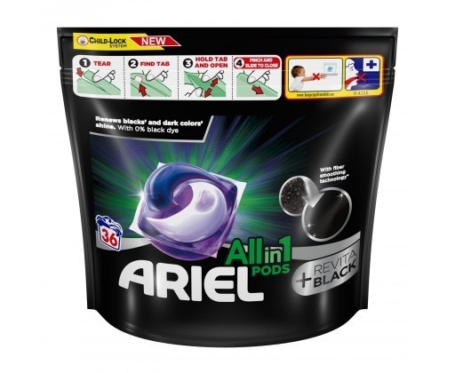 Ariel All in 1 Black gelové kapsle na praní