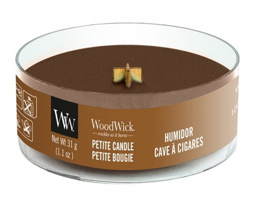 Aromatická malá svíčka s dřevěným knotem Humidor 31 g WoodWick