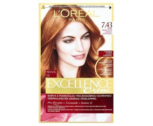 L'Oréal Paris Excellence Créme permanentní barva na vlasy 7 .43 -blond měděná zlatá L´Oreal Paris