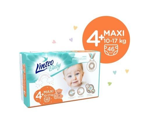 Linteo Baby Premium dětské pleny 4 Maxi+ (10 - 17 kg) 46 ks Linteo