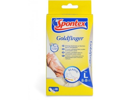 Spontex Goldfinger rukavice jednorázové latexové vel. L 10 ks/bal. Spontex