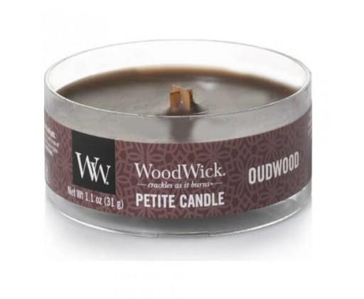 WoodWick Aromatická malá svíčka s dřevěným knotem Oudwood 31 g WoodWick