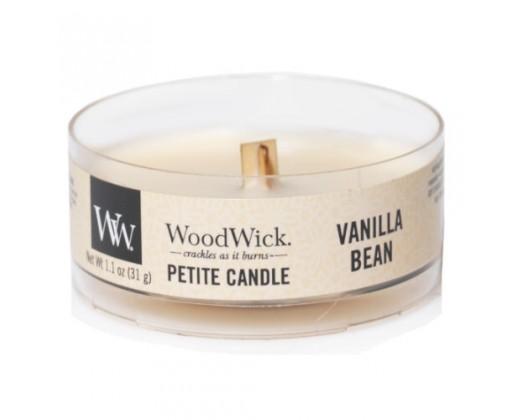 WoodWick Aromatická malá svíčka s dřevěným knotem Vanilla Bean  31 g WoodWick
