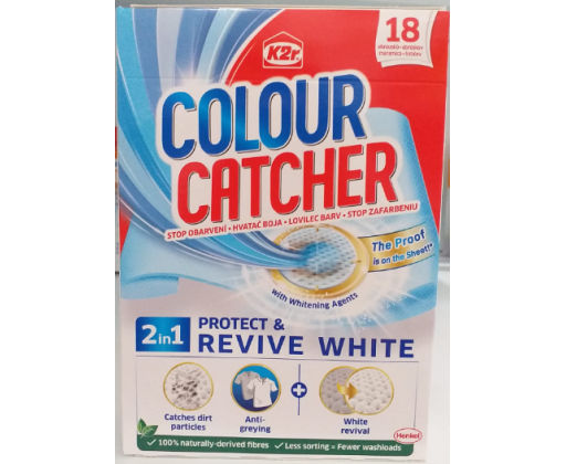 K2R Colour Catcher prací ubrousky pro bílé prádlo 18 ks K2r